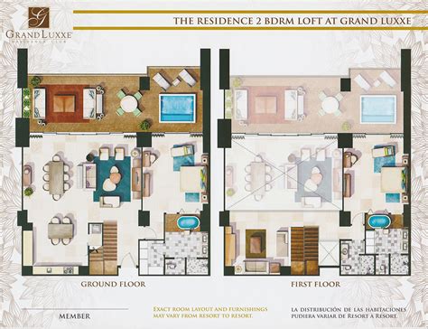 This large, 5,190 square foot loft residence at the vidanta grand luxxe resort in nuevo vallarta, mexico includes a first floor featuring a kitchen, breakfast bar, laundry room with washer and dryer, dining table, and. Floor Plans - Grand Luxxe Residence