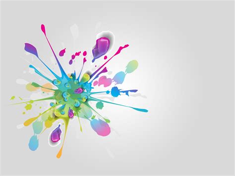 Colorful Splatter Backgrounds Abstract Grey Templates Free Ppt