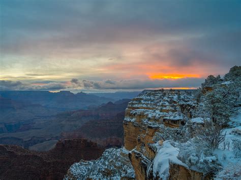 Grand Canyon National Park Hopi Point Brilliant Winter Sunrise Fuji