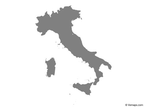 Grey Map Of Italy Free Vector Maps Italy Map Italia Map Map