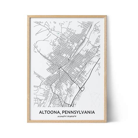 Altoona Map Poster Your City Map Art Positive Prints