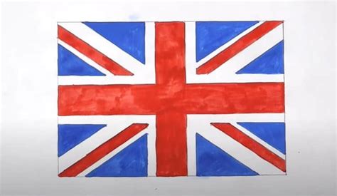 How To Draw A British Flag United Kingdom Flag Drawing