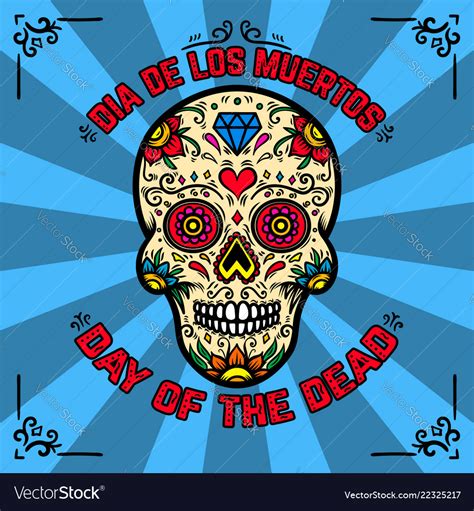 Day Of The Dead Dia De Los Muertos Banner Vector Image