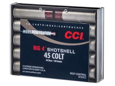 Cci 9mm Ammunition Shotshell Cci3712cc 45 Grain 4 Shot 10 Rounds