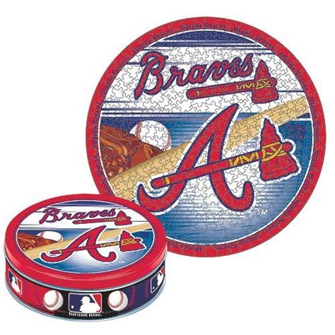 Official Mlb Atlanta Braves Tin 500 Pieces Wincraft Sports Puzzle