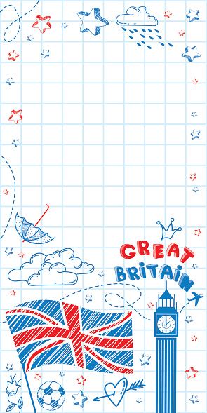 Great Britain Doodle Background Vector Image Royalty Free