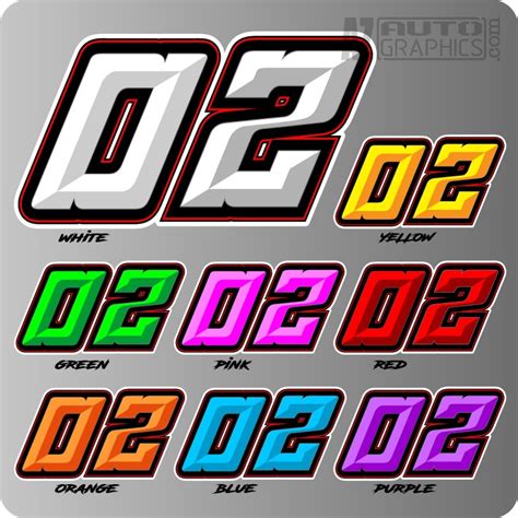 Race Car Numbers Vinyl Graphic Decal Single Basic Color Decalsemblemslicence Frames Money