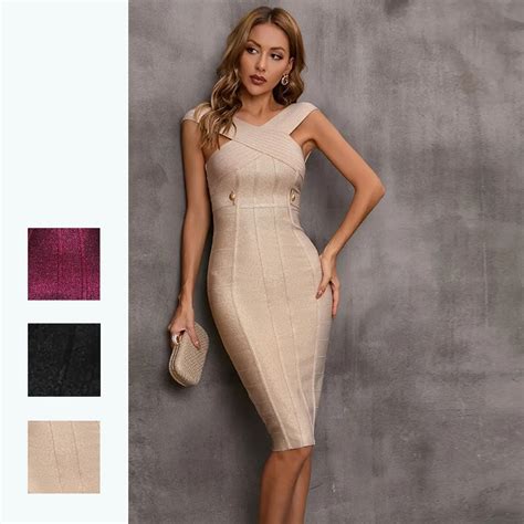 Luxury Designer Women Elegant Bandages Dress New Sexy Slim