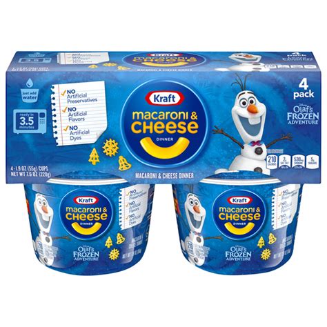 Save On Kraft Macaroni And Cheese Dinner Cups Disney Olafs Frozen Shapes
