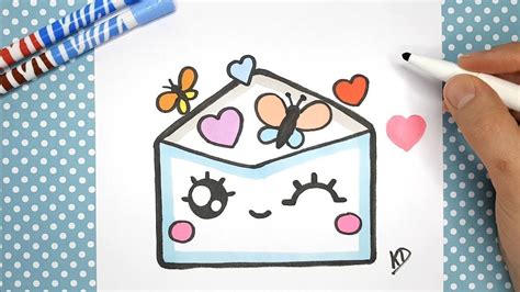 How To Draw A Cute Love Envelope Super Easy And Kawaii Myhobbyclass