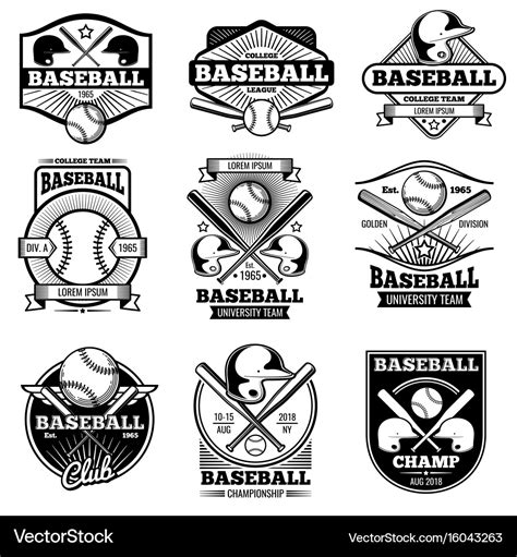 Vintage Sports Logo Design Retro Baseball Vector Image