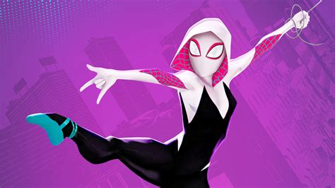 Now, with super spider powers. Spider Gwen Stacy in Spider-Man: Into the Spider-Verse ...