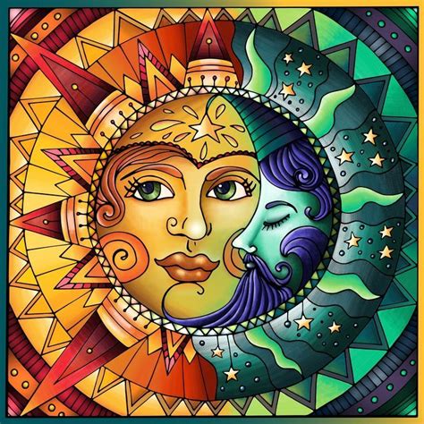 Painting Of The Sun And Moon Warehouse Of Ideas