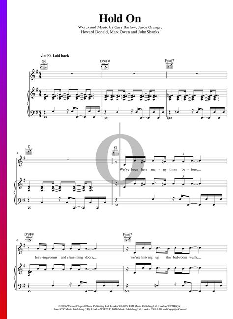 hold on bladmuziek piano gitaar stem pdf downloaden en streamen oktav