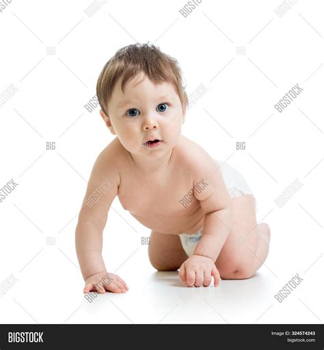 Funny Crawling Baby Image And Photo Free Trial Bigstock