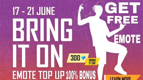 Select your game to top up. How Get bring it on Emote😋😇😜 || 100% Top up bonus ...