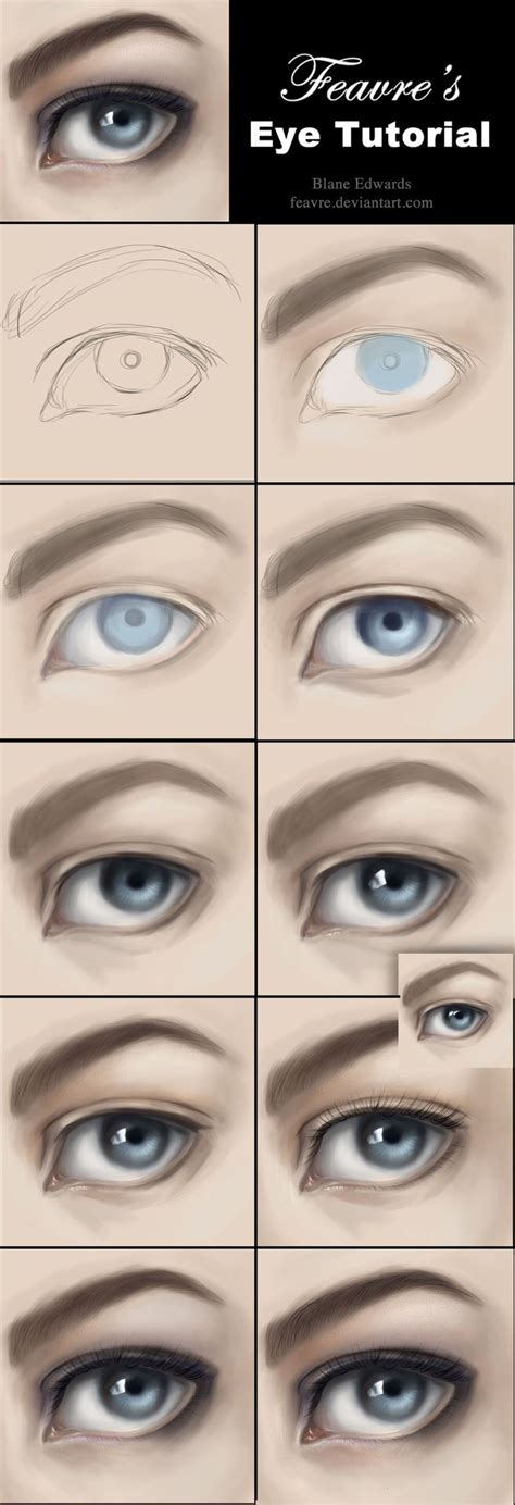 How To Paint Realistic Eyes Tutorial By Feavre On Deviantart Realistic