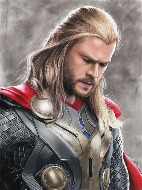 Thor Drawing By Jasmina Susak Thor Drawing Thor Artwork Avengers