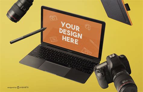 Laptop And Devices Mockup Composition Psd Editable Template