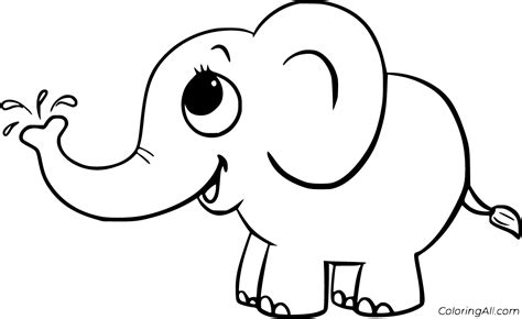 Baby Elephant Coloring Pages - ColoringAll