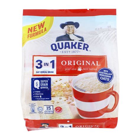 Quaker Oat 3 In 1 Oat Cereal Original Drink 28g X 17