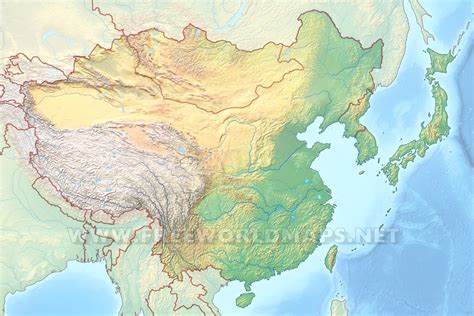 East Asia Physical Map