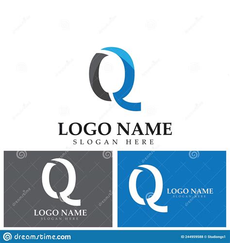 Blue Letter Q Logo Template Vector Stock Vector Illustration Of