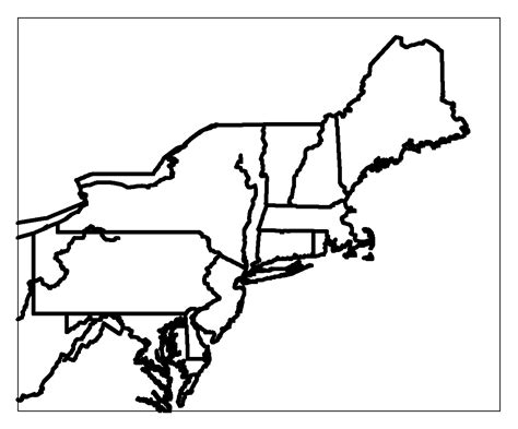 Blank Map New England States