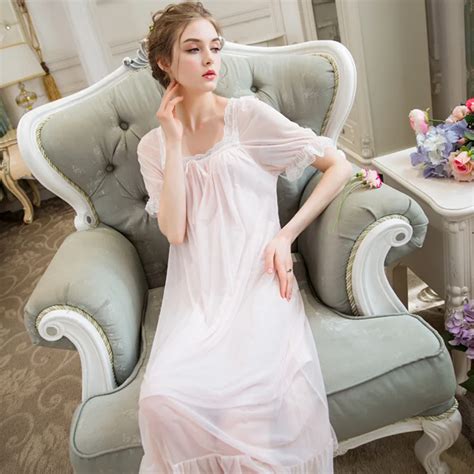 Sparogerss Lingerie Dress Modal Lace Womens Nightgown Sleepwear Ladies