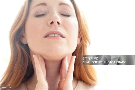 Woman With Swollen Lymph Nodes High Res Stock Photo Getty Images