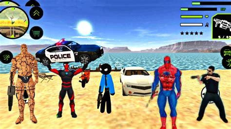 Suspended Us Police Stickman Vegas Rope Hero City Gangster 2 Mod Youtube