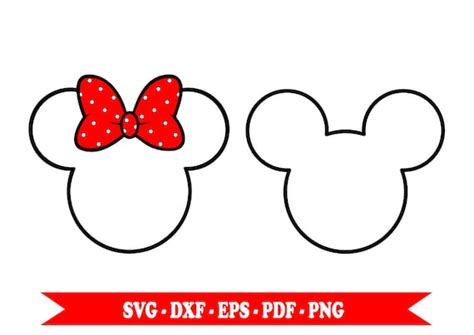 Minnie Mouse Svg Mickey Mouse Svg Clip Art Outline Svg In