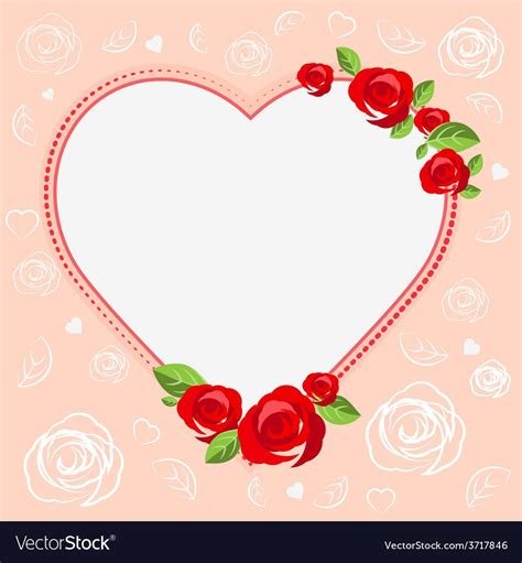 Love Heart Template Cards For Valentines Day Vector Image Valentine