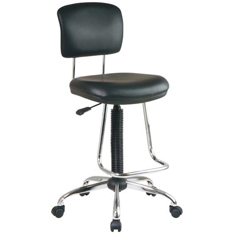 Casters such as finding kitchen dining chairs by brands like bayou breeze or. Chrome and Vinyl Ergonomical Drafting Chair at Hayneedle
