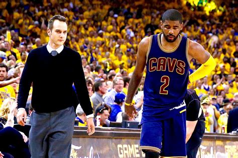 Kyrie Irving And Cleveland Cavaliers Head Coach David Blatt Drink From
