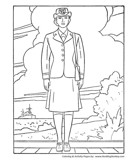 Veterans Day Coloring Pages - Navy Female Veterans ...