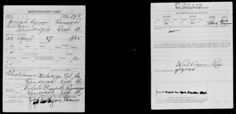 United States World War I Draft Registration Cards 1917 1918