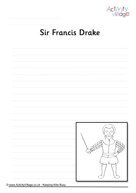 Click the francis drake coloring pages to view printable version or color it online. Francis Drake Writing Page