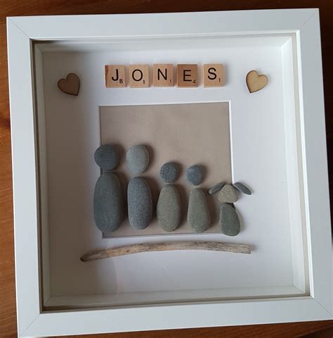 Personalised Photo Picture Box Frame - Pebble Art Family birthday ...
