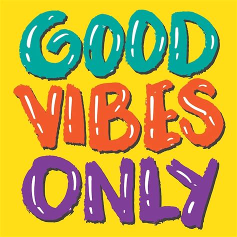 Premium Vector Grunge Text Good Vibes Only Hand Lettering Slogan Concept