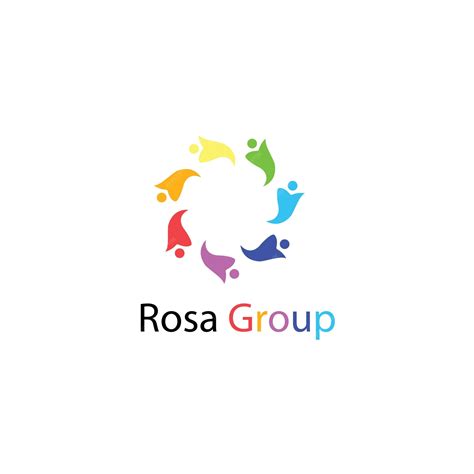 Modelo De Logotipo Do Grupo Rosa Vetor Premium