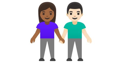 Woman And Man Holding Hands Medium Dark Skin Tone Light Skin Tone Emoji
