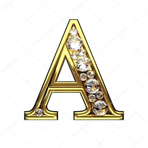 Un Aislado Letras De Oro Con Diamantes En Blanco — Foto De Stock