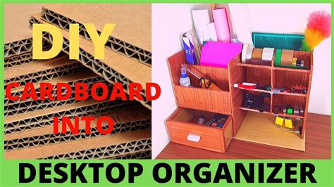 Diy Desktop Organizer How To Make Desktop Organizer At Home Using