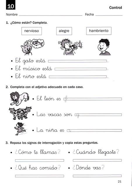Free Printable Spanish Worksheets For First Grade