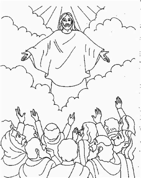Coloriage Lascension De Jésus 1 Télécharger Et Imprimer Gratuit Sur