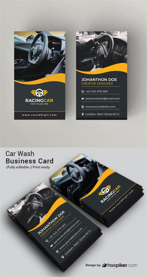 License type what are these? Freepiker | car wash business card with orange elements