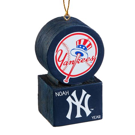 New York Yankees Mascot Atop Logo Ornament Personalized Ornaments For You