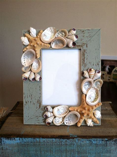 Rare sea shells or a various seashell collection make stunning focal points for modern interior decorating in eco style. Beach Decor Seashell Picture Frame - Starfish Picture ...