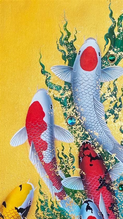 9 Koi Fish Artwork For Prosperity And Money Wealth Royal Thai Art
